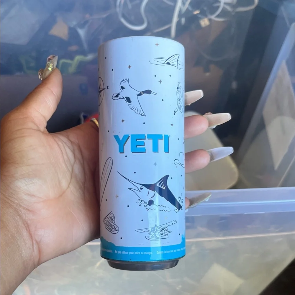 Yeti Light Blue Marine Wildlife Skinny Pop Top Stash Can